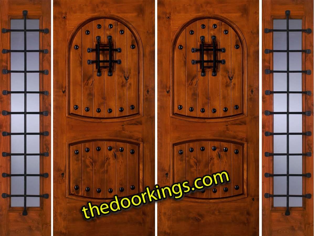 sw64 knotty alder double door with sw51 sidelites